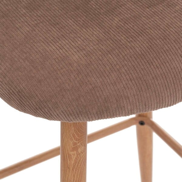 ATMOSPHERA - Chaise de bar "Celeste" velours côtelé gris taupe - large