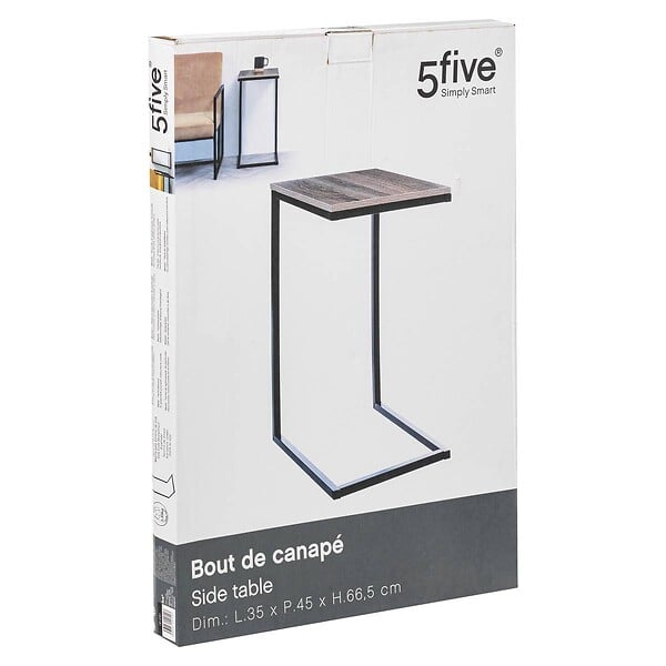 5 FIVE SIMPLY SMART - Bout de canapé "Aliaj" effet bois foncé - large