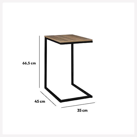 5 FIVE SIMPLY SMART - Bout de canapé "Aliaj" effet bois foncé - large