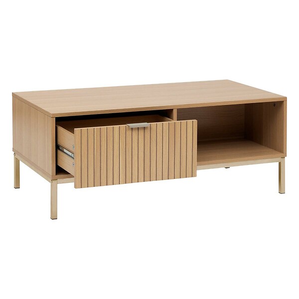 5 FIVE SIMPLY SMART - Table basse "Tasso" effet bois naturel 100x40cm - large