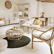 ATMOSPHERA - Table basse "Neta" rotin D73cm - vignette