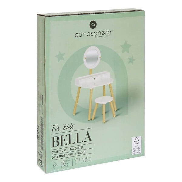 ATMOSPHERA - Coiffeuse enfant Bella blanc L60,7xp42xH89,2cm - large