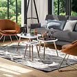 ATMOSPHERA - Lot de 3 tables gigognes "Mileo" blanc L34/46/60cm - vignette
