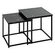 ATMOSPHERA - Lot de 2 tables basses Jones effet marbre noir L37/33cm - vignette