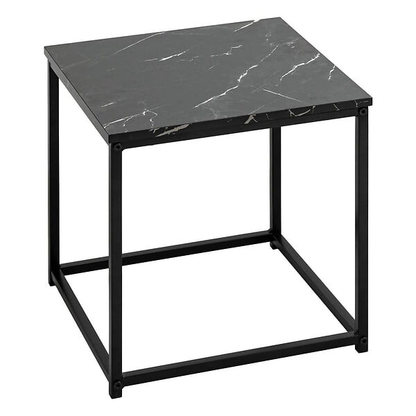 ATMOSPHERA - Lot de 2 tables basses Jones effet marbre noir L37/33cm - large