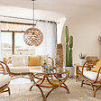 ATMOSPHERA - Table basse "Farah" rotin D90cm - vignette