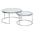 ATMOSPHERA - Lot de 2 tables gigognes "Kneo" argent 80x80x43,2cm - vignette