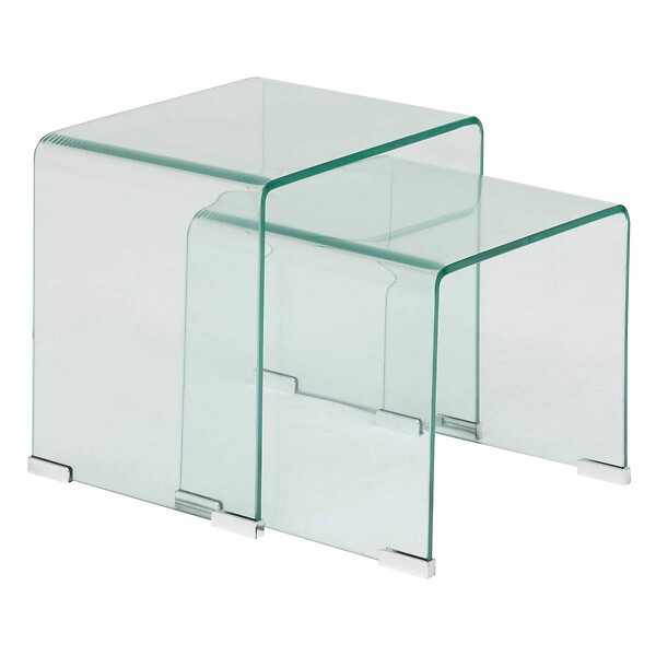 ATMOSPHERA - Lot de 2 tables gigognes "Lenia" transparent 51x47x30cm - large