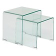 ATMOSPHERA - Lot de 2 tables gigognes "Lenia" transparent 51x47x30cm - vignette