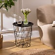 ATMOSPHERA - Table d’appoint "Kumi" noir 40x37x37cm - vignette