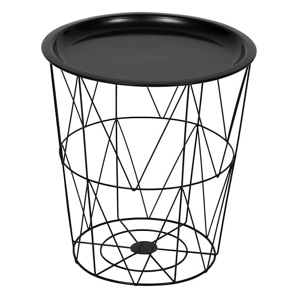 ATMOSPHERA - Table d’appoint "Kumi" noir 40x37x37cm - large