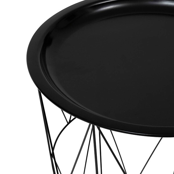 ATMOSPHERA - Table d’appoint "Kumi" noir 40x37x37cm - large