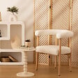 ATMOSPHERA - Table à café Chamlo blanc ivoire D38cm - vignette