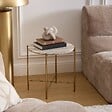 ATMOSPHERA - Table d'appoint Metsa beige 42,5x42,5x41cm - vignette