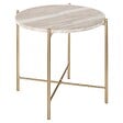 ATMOSPHERA - Table d'appoint Metsa beige 42,5x42,5x41cm - vignette