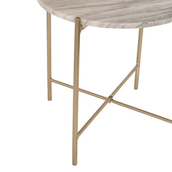 ATMOSPHERA - Table d'appoint Metsa beige 42,5x42,5x41cm - large