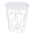ATMOSPHERA - Table d’appoint "Kumi" blanc 40x37x37cm - vignette