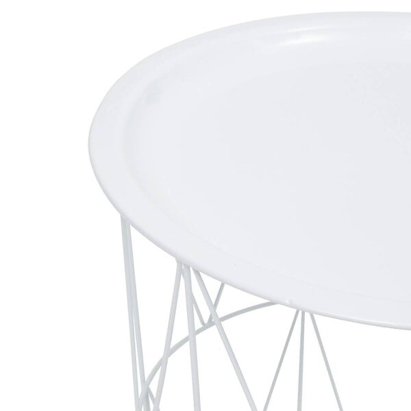 ATMOSPHERA - Table d’appoint "Kumi" blanc 40x37x37cm - large