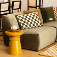 ATMOSPHERA - Table d'appoint totem Jaya métal jaune moutarde D38cm - vignette