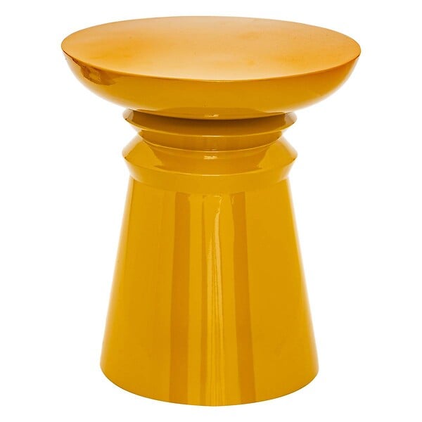 ATMOSPHERA - Table d'appoint totem Jaya métal jaune moutarde D38cm - large