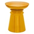 ATMOSPHERA - Table d'appoint totem Jaya métal jaune moutarde D38cm - vignette