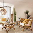 ATMOSPHERA - Table d'appoint "Farah" rotin D59cm - vignette