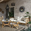 ATMOSPHERA - Table d'appoint "Farah" rotin D59cm - vignette