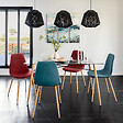 ATMOSPHERA - Chaise "Roka" velours bleu canard - vignette