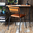 ATMOSPHERA - Chaise "Dario" métal cuir marron cognac - vignette