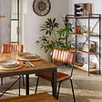 ATMOSPHERA - Chaise "Dario" métal cuir marron cognac - vignette