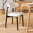 ATMOSPHERA - Lot de 2 Chaise en bois boucle "Sari" blanc pieds noirs - vignette