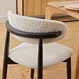 ATMOSPHERA - Lot de 2 Chaise en bois boucle "Sari" blanc pieds noirs - vignette