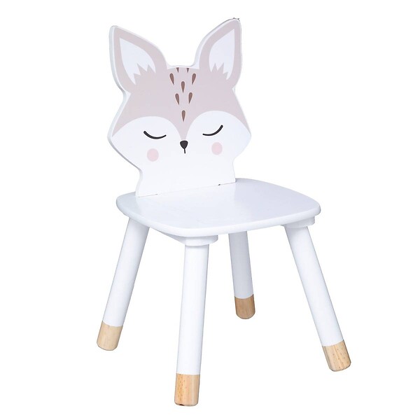 ATMOSPHERA - Chaise enfant renard bois blanc - large