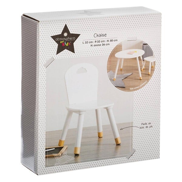 ATMOSPHERA - Chaise enfant "Douceur" blanc - large