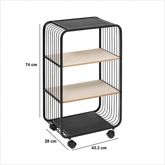5 FIVE SIMPLY SMART - Étagère 3 niveaux en métal et bois beige - large