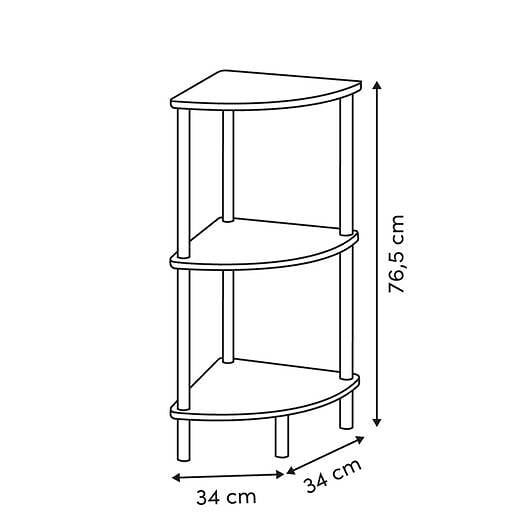 5 FIVE SIMPLY SMART - Etagère d'angle 3 niveaux Come 34x34x76,5cm - large