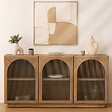 ATMOSPHERA - Buffet 3 portes en verre Lousada acacia 160x80cm - vignette