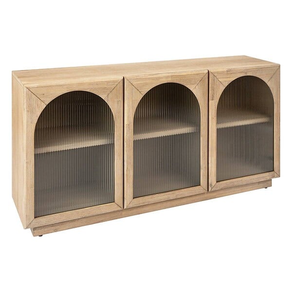 ATMOSPHERA - Buffet 3 portes en verre Lousada acacia 160x80cm - large