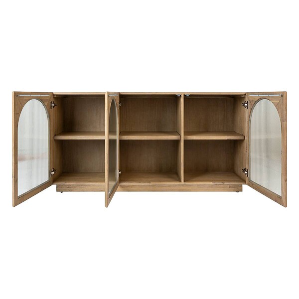 ATMOSPHERA - Buffet 3 portes en verre Lousada acacia 160x80cm - large