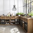 ATMOSPHERA - Buffet 1 porte "Danik" bois naturel 94x95cm - vignette