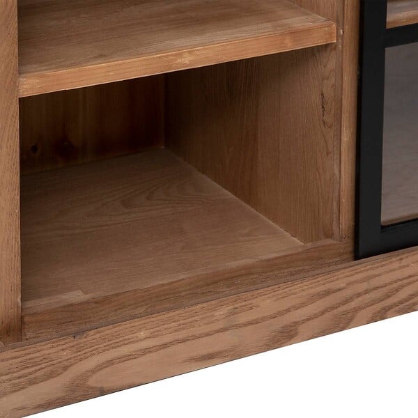 ATMOSPHERA - Buffet 1 porte "Danik" bois naturel 94x95cm - large