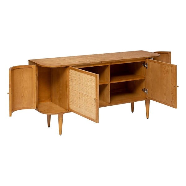 ATMOSPHERA - Buffet 4 portes Kisco hévéa Rotin 150x75cm - large