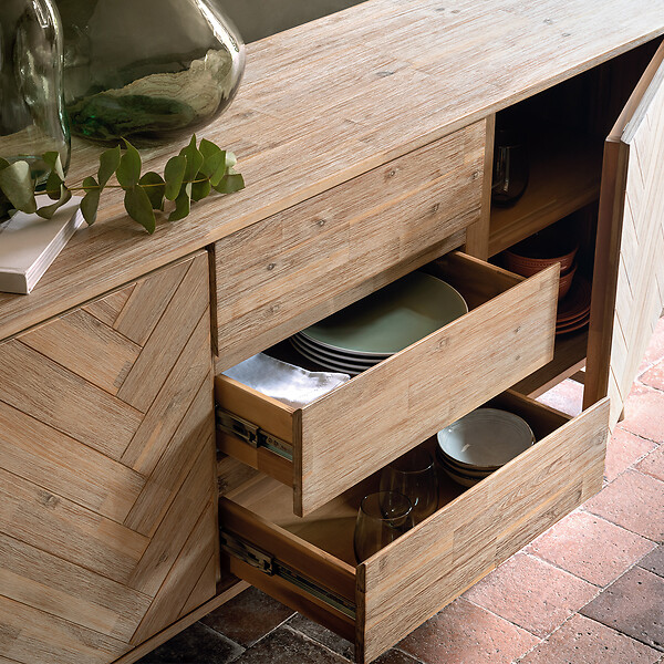 ATMOSPHERA - Buffet 2 portes "Aeris" acacia 180x80cm - large