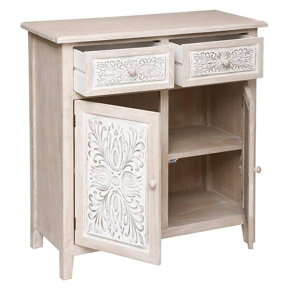 ATMOSPHERA - Buffet 2 portes "Hina" bois blanchi 80x85cm - large