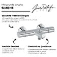 JACOB DELAFON - Jacob Delafon mitigeur thermostatique bain douche mural Simone Chrome - vignette