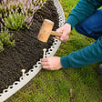 GT GARDEN - Bordure de jardin flexible blanche - 4 cm x 10 mètres avec 20 piquets d'ancrage - vignette