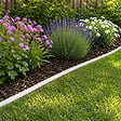 GT GARDEN - Bordure de jardin flexible blanche - 4 cm x 10 mètres avec 20 piquets d'ancrage - vignette