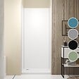 AURLANE - Pack de 3 Panneaux Muraux Aluminium Blanc 90x210 cm avec Profilés Chrome WALL'IT - vignette
