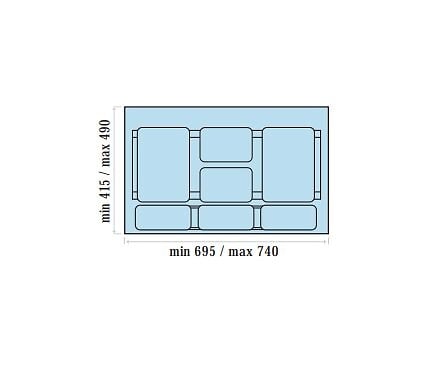 CENTRALE BRICO - Trieur à déchets Sistema 938 800mm 2x16l+2x7,5l - large