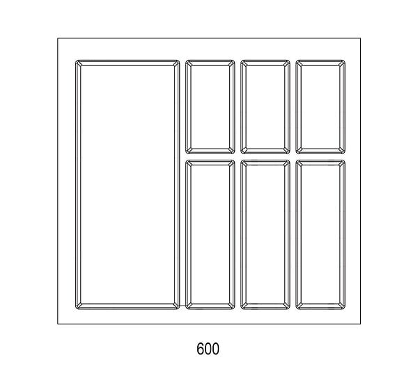 CENTRALE BRICO - Range-couverts Classico 522x474mm blanc granuleux - large